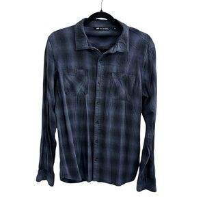 TravisMathew Blue Plaid Button Up Shirt Men’s Large